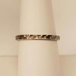 Silpada 925 Sterling Silver Hammered Snakeskin Stone Wall Pattern Band Ring Sz 8